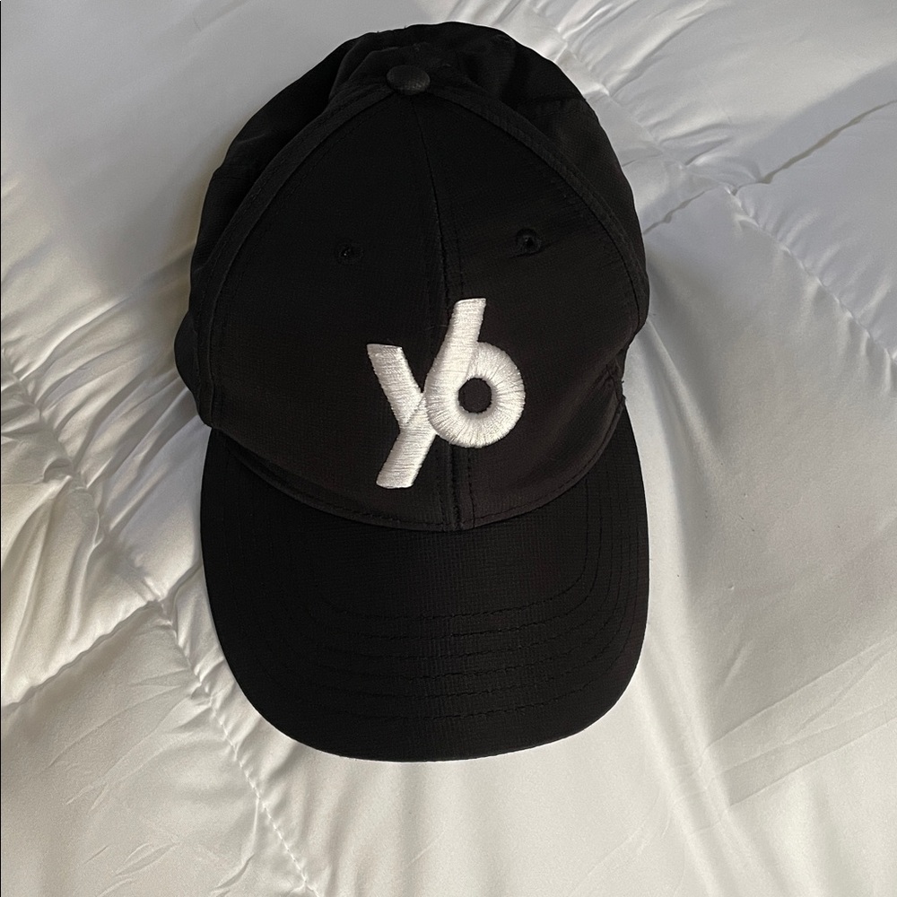 Black Y6 Baseball Cap with White Logo